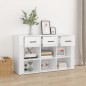 vidaXL Aparador de madera contrachapada blanco brillo 100x30x59,5 cm
