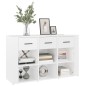 vidaXL Aparador de madera contrachapada blanco brillo 100x30x59,5 cm