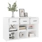 vidaXL Aparador de madera contrachapada blanco brillo 100x30x59,5 cm