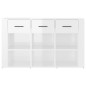 vidaXL Aparador de madera contrachapada blanco brillo 100x30x59,5 cm
