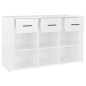 vidaXL Aparador de madera contrachapada blanco brillo 100x30x59,5 cm