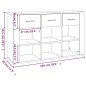 vidaXL Aparador de madera contrachapada blanco brillo 100x30x59,5 cm