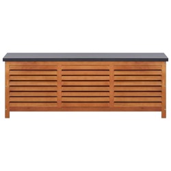 vidaXL Caja de almacenaje jardín madera maciza eucalipto 150x50x55 cm