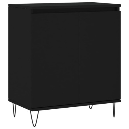 vidaXL Aparador de madera contrachapada negro 60x35x70 cm