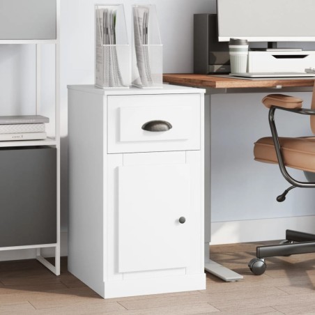 vidaXL Armario auxiliar cajón madera contrachapada blanco 40x50x75 cm