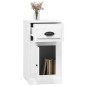 vidaXL Armario auxiliar cajón madera contrachapada blanco 40x50x75 cm vidaXL Armario auxiliar cajón madera contrachapada blanco 40x50x75 cm