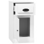vidaXL Armario auxiliar cajón madera contrachapada blanco 40x50x75 cm vidaXL Armario auxiliar cajón madera contrachapada blanco 40x50x75 cm