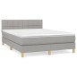 vidaXL Cama box spring con colchón tela gris claro 140x200 cm vidaXL Cama box spring con colchón tela gris claro 140x200 cm
