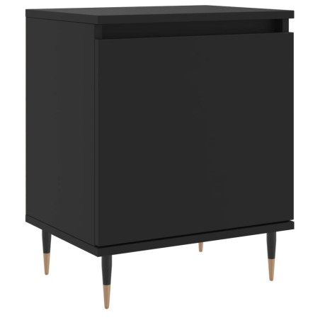 vidaXL Mesita de noche madera de ingeniería negro 40x30x50 cm
