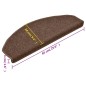 vidaXL Alfombras de peldaños de escalera 15 uds marrón 65x24x4 cm vidaXL Alfombras de peldaños de escalera 15 uds marrón 65x24x4 cm