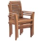 vidaXL Sillas de comedor apilables 2 unidades teca maciza vidaXL Sillas de comedor apilables 2 unidades teca maciza