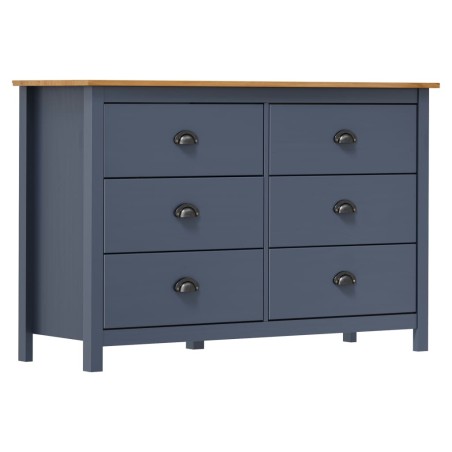 vidaXL Mesita de noche Hill madera maciza de pino gris 125x40x80 cm