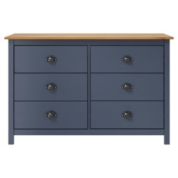 vidaXL Mesita de noche Hill madera maciza de pino gris 125x40x80 cm