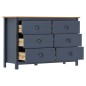 vidaXL Mesita de noche Hill madera maciza de pino gris 125x40x80 cm