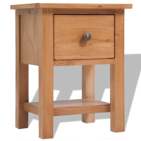 vidaXL Mesita de noche de madera de roble maciza 36x30x47 cm 