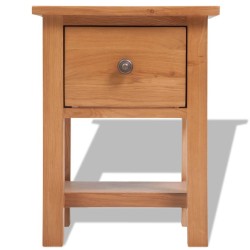 vidaXL Mesita de noche de madera de roble maciza 36x30x47 cm 