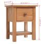 vidaXL Mesita de noche de madera de roble maciza 36x30x47 cm 
