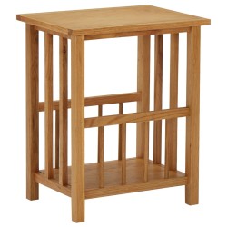 vidaXL Mesa revistero madera maciza de roble 45x35x55 cm