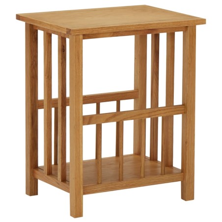 vidaXL Mesa revistero madera maciza de roble 45x35x55 cm