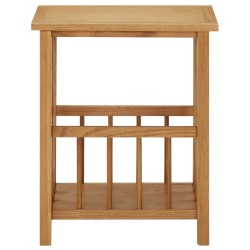 vidaXL Mesa revistero madera maciza de roble 45x35x55 cm