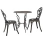 vidaXL Mesa y sillas bistró de jardín 3 piezas aluminio fundido vidaXL Mesa y sillas bistró de jardín 3 piezas aluminio fundido