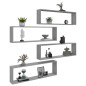 vidaXL Estante cubo pared 4 uds contrachapada gris Sonoma 100x15x30 cm vidaXL Estante cubo pared 4 uds contrachapada gris Sonoma 100x15x30 cm
