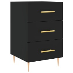 vidaXL Mesita de noche madera de ingeniería negro 40x40x66 cm