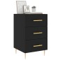 vidaXL Mesita de noche madera de ingeniería negro 40x40x66 cm vidaXL Mesita de noche madera de ingeniería negro 40x40x66 cm