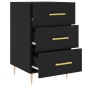vidaXL Mesita de noche madera de ingeniería negro 40x40x66 cm vidaXL Mesita de noche madera de ingeniería negro 40x40x66 cm