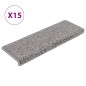 vidaXL Alfombras de peldaños de escalera 15 uds gris 65x21x4 cm vidaXL Alfombras de peldaños de escalera 15 uds gris 65x21x4 cm