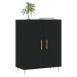 vidaXL Aparador de madera de ingeniería negro 69,5x34x90 cm