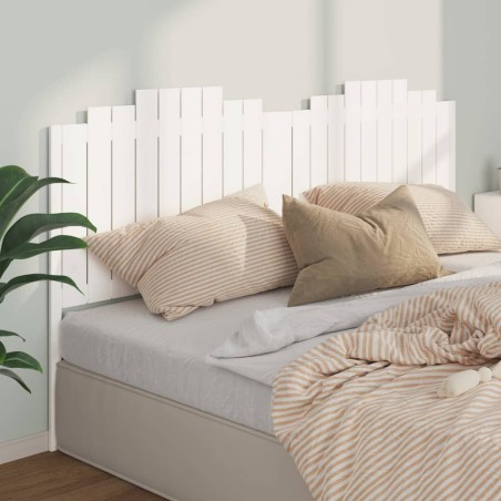 vidaXL Cabecero de cama madera maciza de pino blanco 206x4x110 cm