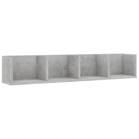 vidaXL Estante de pared para CD contrachapada hormigón 100x18x18 cm