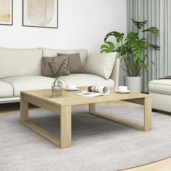vidaXL Mesa de centro madera contrachapada roble Sonoma 100x100x35 cm