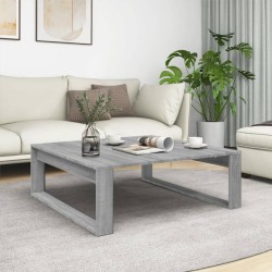 vidaXL Mesa de centro madera contrachapada gris Sonoma 100x100x35 cm