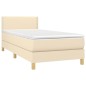 vidaXL Cama box spring con colchón tela color crema 100x200 cm vidaXL Cama box spring con colchón tela color crema 100x200 cm