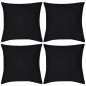 4 fundas negras para cojines de algodón, 50 x 50 cm 4 fundas negras para cojines de algodón, 50 x 50 cm