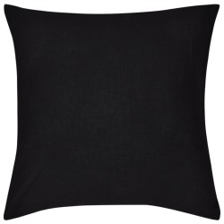 4 fundas negras para cojines de algodón, 50 x 50 cm