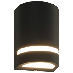 vidaXL Lámparas de pared de exterior 2 uds 35 W negro semicircular