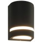 vidaXL Lámparas de pared de exterior 2 uds 35 W negro semicircular