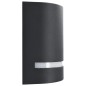 vidaXL Lámparas de pared de exterior 2 uds 35 W negro semicircular