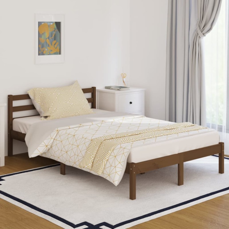 vidaXL Sofá cama madera maciza de pino marrón miel 120x200 cm vidaXL Sofá cama madera maciza de pino marrón miel 120x200 cm
