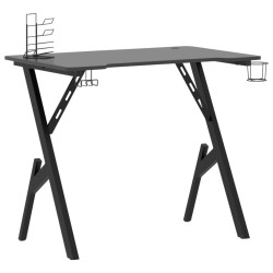 vidaXL Escritorio gaming con patas en forma de Y negro 90x60x75 cm