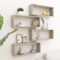 vidaXL Estante cubo pared 4 uds contrachapado roble Sonoma 60x15x23 cm vidaXL Estante cubo pared 4 uds contrachapado roble Sonoma 60x15x23 cm