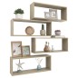 vidaXL Estante cubo pared 4 uds contrachapado roble Sonoma 60x15x23 cm vidaXL Estante cubo pared 4 uds contrachapado roble Sonoma 60x15x23 cm