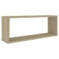 vidaXL Estante cubo pared 4 uds contrachapado roble Sonoma 60x15x23 cm vidaXL Estante cubo pared 4 uds contrachapado roble Sonoma 60x15x23 cm