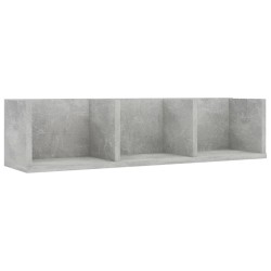vidaXL Estante de pared para CD contrachapada hormigón 75x18x18cm