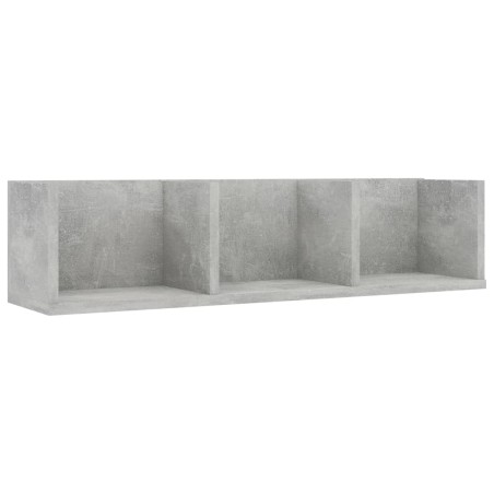 vidaXL Estante de pared para CD contrachapada hormigón 75x18x18cm