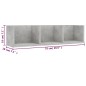 vidaXL Estante de pared para CD contrachapada hormigón 75x18x18cm vidaXL Estante de pared para CD contrachapada hormigón 75x18x18cm