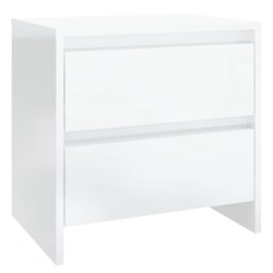 vidaXL Mesita de noche madera ingeniería blanco brillo 45x34,5x44,5 cm